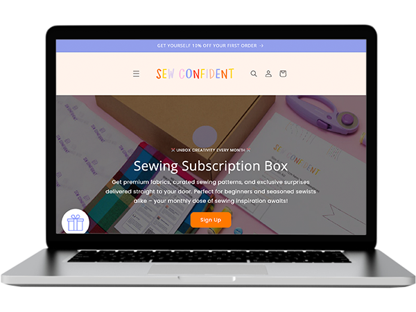 The homepage of Sew Confident